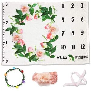 Baby Monthly Milestone Blanket for Girl